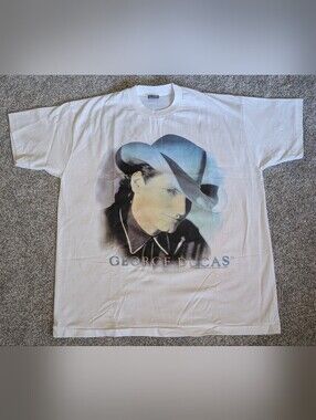 Vintage 90s George Ducas White T-Shirt Size XL Single Stitch Country Music RARE